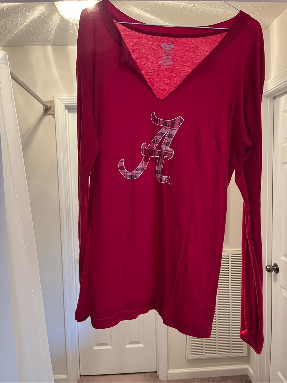 University of Alabama Crimson Long Sleeve V-Neck Tee